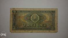 Bancnota 3 lei 1966 foto