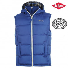 Vesta Lee Cooper Double Zipped Gilet Mens Albastru Royal , Originala , Noua - Import Anglia - Colectia 2014 - 2015 - Marimi S , M , L , XL foto