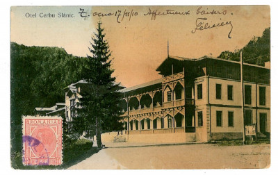 696 - SLANIC MOLDOVA, Bacau, Hotel Cerbu - old postcard - used - 1910 foto