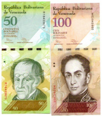 Venezuela - 50 bolivares 2012 + 100 bolivares 2011 - aunc - pret per lot foto