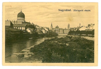 950 - ORADEA, Synagogue, Romania - old postcard - used - 1913 foto