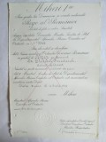 RARITATE!!! BREVET MIHAI I ORDINUL COROANA ROMANIEI IN GRAD DE OFITER DIN 14 IULIE 1942