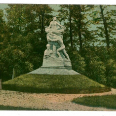 306 - Rm. VALCEA, Monumentul STIRBEY, Park Zavoi - old postcard - used - 1919