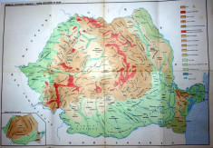 HARTA UNITATILOR DE RELIEF / PE VERSO HARTA ADMINISTRATIVA - ROMANIA RSR foto