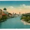 1082 - ORADEA, Synagogue, river Cris - old postcard - used - 1917