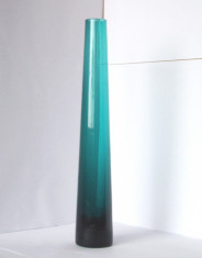 Vaza soliflore cristal colorat verde marin, suflata manual - design Venini, Murano Italia (3 + 1 GRATIS!) foto