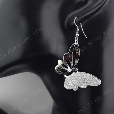 Cercei Fashion In Forma De Fluture Placati Argint foto