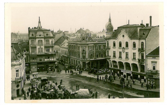 1259 - ORADEA, city center, old cars - old postcard - unused