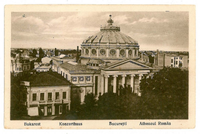 628 - BUCURESTI, Atheneum - old postcard - used - 1917 foto