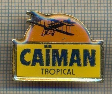 1588 INSIGNA - CAIMAN TROPICAL - AVION BIPLAN -PROBABIL FIRMA DE TRANSPORT AERIAN LOCALA? -starea care se vede foto