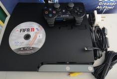 Consola Sony PlayStation 3 (PS3) Slim 120Gb impecabila, modabila (acum are soft of 4.55) cu Joc Fifa Original Blu-ray, Transport Gratuit cu Verificare foto