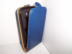 Husa flip albastru inchis (interior bej) pentru telefon Allview A4All foto