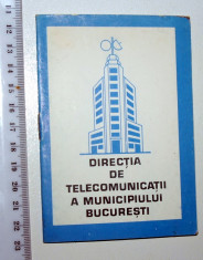 BROSURA DIRECTIA TELEFOANE BUCURESTI / PREFIXE .. foto