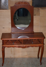 Toaleta din lemn masiv de fag in combinatie cu pal furniruit; Comoda; Dulap foto