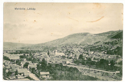 631 - MEHADIA, Caras-Severin, Panorama - old postcard - used - 1911 foto