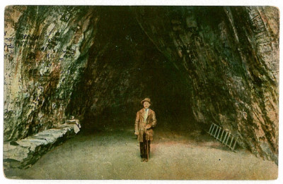 603 - Baile HERCULANE, Cave and little man - old postcard - used foto