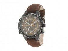Ceas Timex Intelligent Quartz Adventure Series Tide Temp Compass Brown Nubuck Leather Strap Watch|100% original|Livr. din SUA in cca 10 zile foto