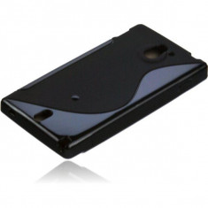 Husa Sony Xperia Sola silicon S-Line negru / negru (TPU) foto