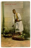 641 - ETHNIC, Vegetable seller - old postcard - used - 1908, Circulata, Printata