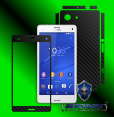 Sony Xperia Z3 Compact (Mini) - Folie Carbon SKINZ kit full body,Protectie totala telefon profesionala,ecran,spate,carcasa,husa tip skin foto