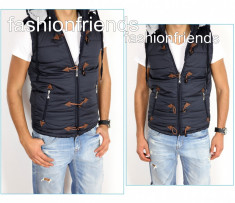 Vesta tip ZARA bleumarin - vesta barbati - vesta slim fit - vestau fashion - vesta casual - CALITATE GARANTATA - cod produs: 3033 foto