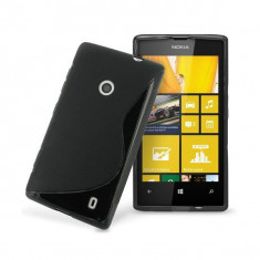 Husa Nokia Lumia 520 silicon S-Line negru / negru (TPU) foto