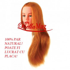 Cap pentru Practica Coafor din Par Natural Blond 100% foto