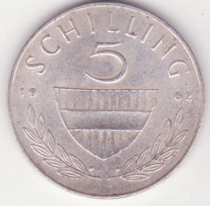 (1) MONEDA DIN ARGINT AUSTRIA - 5 SCHILLING 1962 foto