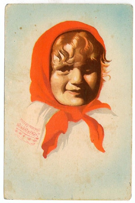 823 - ETHNIC, Girl - old postcard - used - 1949