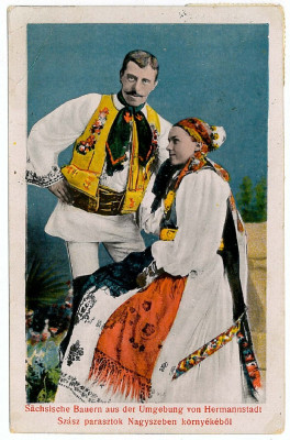1516 - ETHNIC, Sibiu, Sasi - old postcard - used - 1937 foto