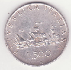 MONEDA DIN ARGINT ITALIA - 500 LIRE 1960, 11 GRAME, PURITATE 835 foto