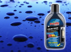 Polish Auto Profesional Albastru + Stick Retus Vopsea Albastra / Creion Corector Zgarieturi - Turtle Wax Color Magic foto