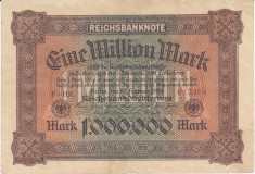 Bancnota Germania 1.000.000 Marci 1923 - P86a VF++ (valoare catalog VF= $25) foto