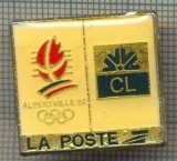 1689 INSIGNA OLIMPICA - ALBERTVILLE &#039;92 - LA POSTE -OLIMPIADA DE IARNA - FRANTA - SPONSOR ? CL -starea care se vede