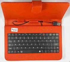 Husa Toc cu Tastatura USB Tableta Universala 7 inch Rosu foto