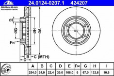 Disc frana MITSUBISHI COLT/RODEO 2.0 - ATE 24.0124-0207.1 foto