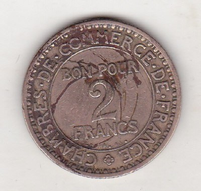 bnk mnd Franta 2 franci 1921 foto