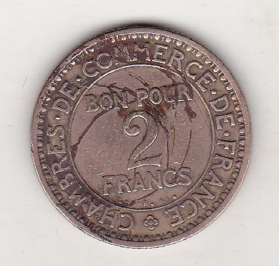 bnk mnd Franta 2 franci 1921