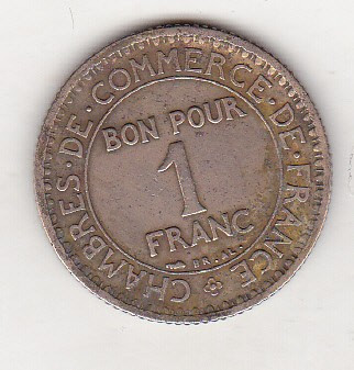 bnk mnd Franta 1 franc 1922 foto