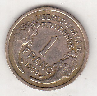 bnk mnd Franta 1 franc 1939 foto