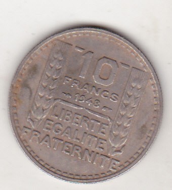 bnk mnd Franta 10 franci 1948