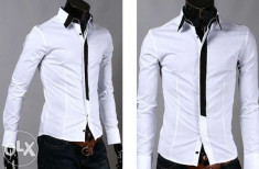 Camasa casual slim fit alba cravata nu ck d&amp;amp;g dsquared armani boss foto