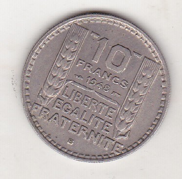 bnk mnd Franta 10 franci 1948 B foto