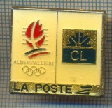 1688 INSIGNA OLIMPICA - ALBERTVILLE &#039;92 - LA POSTE -OLIMPIADA DE IARNA - FRANTA - SPONSOR ? CL -starea care se vede