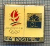 1686 INSIGNA OLIMPICA - ALBERTVILLE &#039;92 - LA POSTE -OLIMPIADA DE IARNA - FRANTA - SPONSOR ? CL -starea care se vede