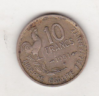 bnk mnd Franta 10 franci 1951 B