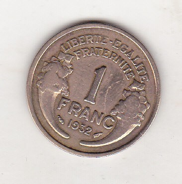 bnk mnd Franta 1 franc 1932 foto
