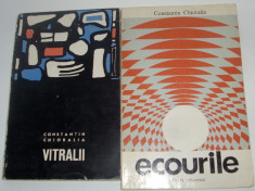 CONSTANTIN CHIORALIA - VERSURI, OPERA ANTUMA: VITRALII (debut 1967) [coperta VIOREL MARGINEAN] + ECOURILE (1976) [dedicatie / autograf pt NICOLAE LIU] foto