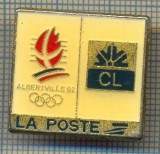 1684 INSIGNA OLIMPICA - ALBERTVILLE &#039;92 - LA POSTE -OLIMPIADA DE IARNA - FRANTA - SPONSOR ? CL -starea care se vede