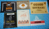 6 etichete comuniste bauturi : rom , coniac , Bachus , Bastion , Cotnari , 1